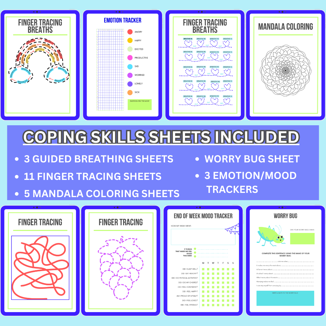ADHD Coping Guide for Kids | Digital Intervention Sheets for Mental Health Professionals & Parents