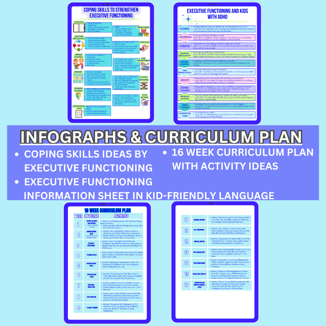 ADHD Coping Guide for Kids | Digital Intervention Sheets for Mental Health Professionals & Parents